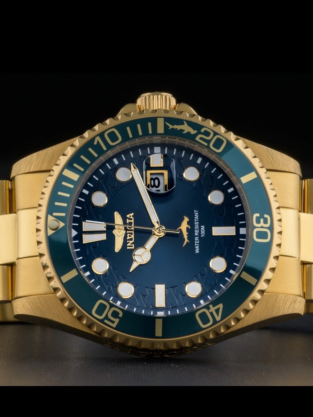 Invicta Men’s Gold-Tone Blue Dial Dive Watch